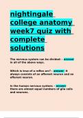 nightingale college anatomy week7 quiz with complete solutions.