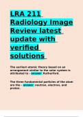 LRA 211 Radiology Image Review latest update with verified solutions