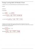 Portage Learning Math 110 Module 3 Exam