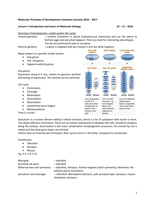 Molecular Principles of Development Summary 2017