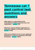 Tennessee cat 7 pest control test questions and answers.