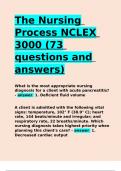 The Nursing Process NCLEX 3000 (73 questions and answers).