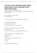 NR 293 EXAM 1 RESPIRATORY MEDS QUESTIONS AND ANSWERS WITH SOLUTIONS 2024