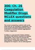 306 Ch. 26 Coagulation Modifier Drugs NCLEX questions and answers