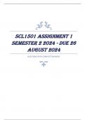 SCL1501 Assignment 1 Semester 2 2024 - DUE 26 August 2024