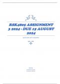 RSK4805 Assignment 3 2024 - DUE 15 August 2024