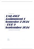 LML4807 Assignment 1 Semester 2 2024 - DUE 9 September 2024