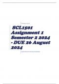 SCL1501 Assignment 1 Semester 2 2024 - DUE 26 August 2024