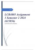 LCR4805 Assignment 1 Semester 2 2024 (615856)