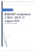 RSK4805 Assignment 3 2024 - DUE 15 August 2024