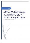 SCL1501 Assignment 1 Semester 2 2024 - DUE 26 August 2024