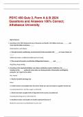 PSYC 450 Quiz 3, Form A & B 2024 Questions and Answers 100% Correct; Athabasca University