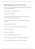 SCF Nursing Level 1 Final Exam Questions and answers