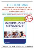 Test Bank For Davis Advantage for Maternal-Child Nursing Care, 3rd Edition, By Meredith Scannell |9781719640985| All Chapters 1-33| LATEST