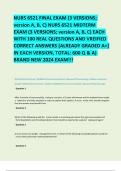 NURS 6521 FINAL EXAM (3 VERSIONS; version A, B, C) NURS 6521 MIDTERM EXAM (3 VERSIONS; version A, B, C) EACH  WITH 100 REAL QUESTIONS AND VREIFIED  CORRECT ANSWERS [ALREADY GRADED A+] IN EACH VERSION, TOTAL: 600 Q & A) BRAND NEW 2024 EXAM!!!