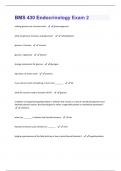 BMS 430 Endocrinology Exam 2  questions and Answers Latest Update Fully Solved 100%