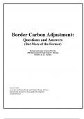 Border Carbon Adjustment:  Questions and Answers  (But More of the Former)