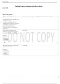   PathoA Practice Questions from Woo    Terms in this set (50)  What are tumor cell markers?  a.	Receptor sites on tumor cells that can be identified and marked b.	Hormones, enzymes, antigens, and antibodies that are produced by cancer cells c.	Identifica