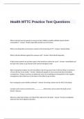 Health MTTC Practice Test Questions and Answers