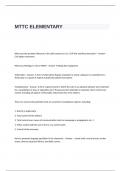 MTTC ELEMENTARY EXAM QUESTIONS AND CORRECT ANSWERS