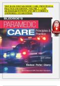 TEST BANK FOR Paramedic Care: Principles & Practice 6th Edition, Volume. 1 – 5, by (Bledsoe)  