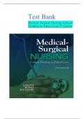 COMPLETE TEST BANK- MEDICAL -SURGICAL NURSING  CRITICAL THINKING IN PATIENT CARE,5 TH ED by Priscilla LeMONE|| FULLY COVERED