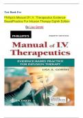 TEST BANK FOR Phillips's Manual of I.V. Therapeutics Evidence-Based Practice for Infusion Therapy Eighth Edition by Lisa Gorski|| LATEST UPDATE 2024