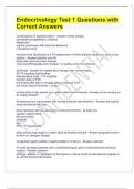 Bundle For Endocrinology Exam 2 Questions and Answers