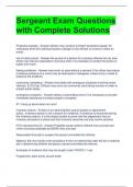 Sergeant Exam Questions with Complete Solutions