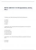 MTTC 106 R E V I E W  QUESTIONS AND ANSWERS- TERMS