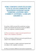 NERC CERTIFICATION EXAM 2024 ACTUAL EXAM COMPLETE 350 QUESTIONS WITH DETAILED VERIFIED ANSWERS (100% CORRECT ANSWERS) / ALREADY GRADED A+