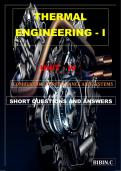 THERMAL  ENGINEERING - I  UNIT - IV  SHORT QUESTIONS AND ANSWERS