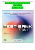 Test Bank For Introduction To Critical Care Nursing 8th Edition By Mary Lou/ ALL CHAPTERS COVERED