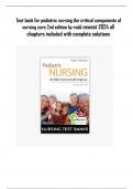 Test bank for pediatric nursing the critical components of nursing care 2nd edition by rudd newest 2024 all chapters included with complete solutions