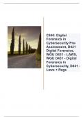 C840: Digital Forensics in Cybersecurity Pre-Assessment, D431 Digital Forensics, WGU D431 - LAWS, WGU D431 - Digital Forensics in Cybersecurity, D431 - Laws + Regs