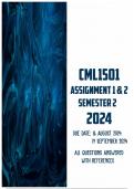 CML1501 Assignment 1 & 2 Semester 2 2024 | Due 16 August 2024