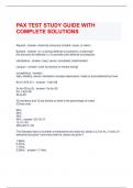 PAX EXAM STUDY GUIDE QUESTIONS WITH COMPLETE SOLUTIONS