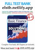 Test Bank for Basic Finance 13th Edition Mayo