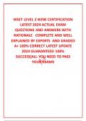  WSET LEVEL 2 WINE CERTIFICATION LATEST 2024 ACTUAL EXAM QUESTIONS AND ANSWERS WITH RATIONALE   COMPLETE AND WELL EXPLAINED BY EXPERTS  AND GRADED A+ 100% CORRECT LATEST UPDATE 2024 GUARANTEED 100% SUCCESS[ALL YOU NEED TO PASS YOUR EXAMS