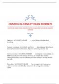 CUS3701 GLOSSARY EXAM 2024/2025 WITH GUARANTEED ACCURATE ANSWERS |VERIFIED