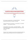 CUS3701 MCQ EXAM QUESTIONS WITH GUARANTEED ACCURATE ANSWERS |VERIFIED