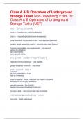 Class A & B Operators of Underground Storage Tanks Non-Dispensing Exam for Class A & B Operators of Underground Storage Tanks (UST)