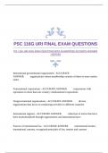 PSC 116G URI FINAL EXAM QUESTIONS WITH GUARANTEED ACCURATE ANSWERS |VERIFIED