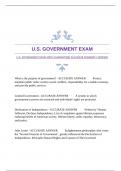 U.S. GOVERNMENT EXAM WITH GUARANTEED ACCURATE ANSWERS |VERIFIED