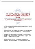 IVY SOFTWARE MBA PREPWORKS FUNDAMENTALS OF ECONOMICS EXAM |ACCURATE ANSWERS