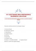 IVY SOFTWARE MBA PREPWORKS BUSINESS LAW EXAM |ACCURATE ANSWERS |VERIFIED