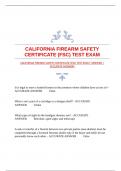 CALIFORNIA FIREARM SAFETY CERTIFICATE (FSC) TEST EXAM |VERIFIED |ACCURATE ANSWERS