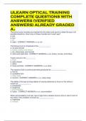 ULEARN OPTICAL TRAINING COMPLETE QUESTIONS WITH ANSWERS (VERIFIED ANSWERS) ALREADY GRADED A+