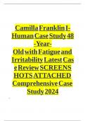 Camilla Franklin I-Human Case Study | 48-Year-Old with Fatigue and Irritability | Latest Case Review WEEK 10 | SCREENSHOTS ATTACHED Comprehensive Case Study 2024