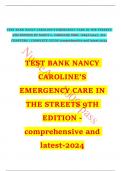 Test Bank for Nancy Caroline’s Emergency Care in the Streets 8th Edition by Nancy L. Caroline ISBN 9781284104882 Chapter 1-53 | Complete Guide A+ 2024